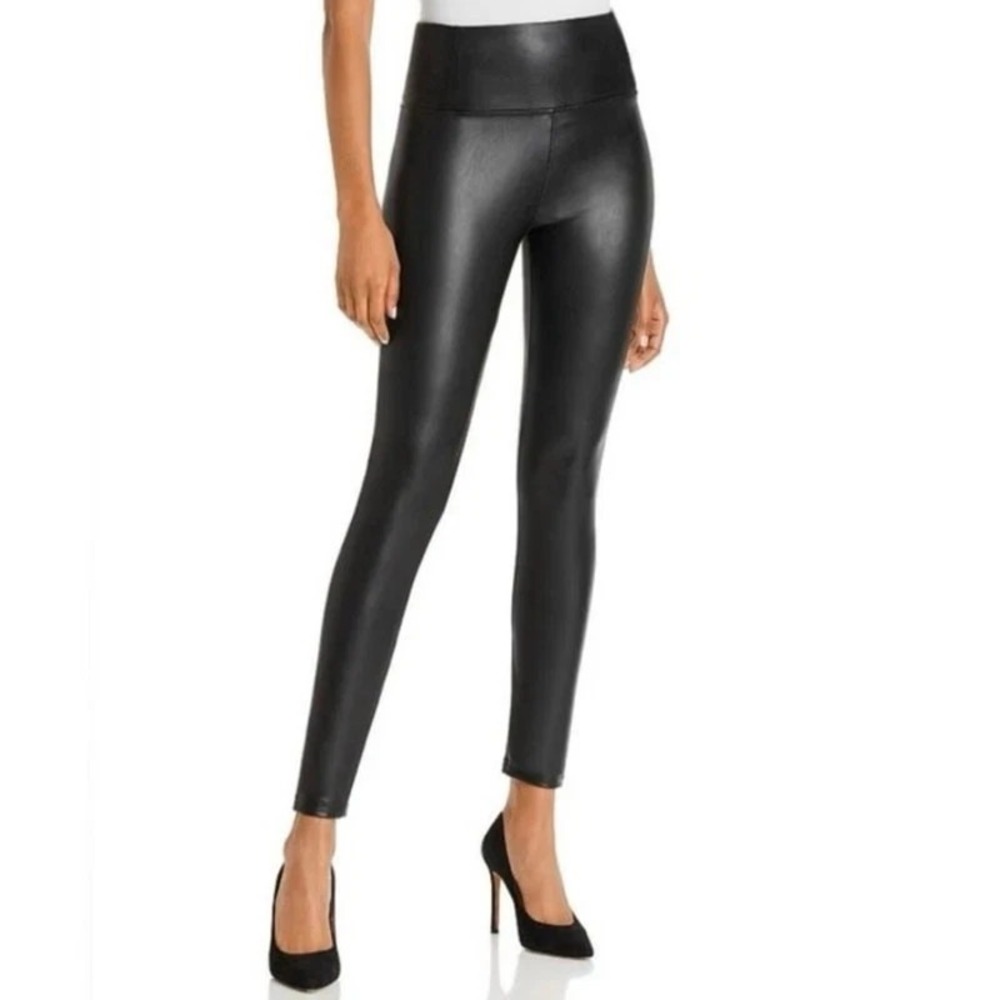 Faux Leather Leggings Women Large High Waist Black Coated Skinny‎ Pants Moto